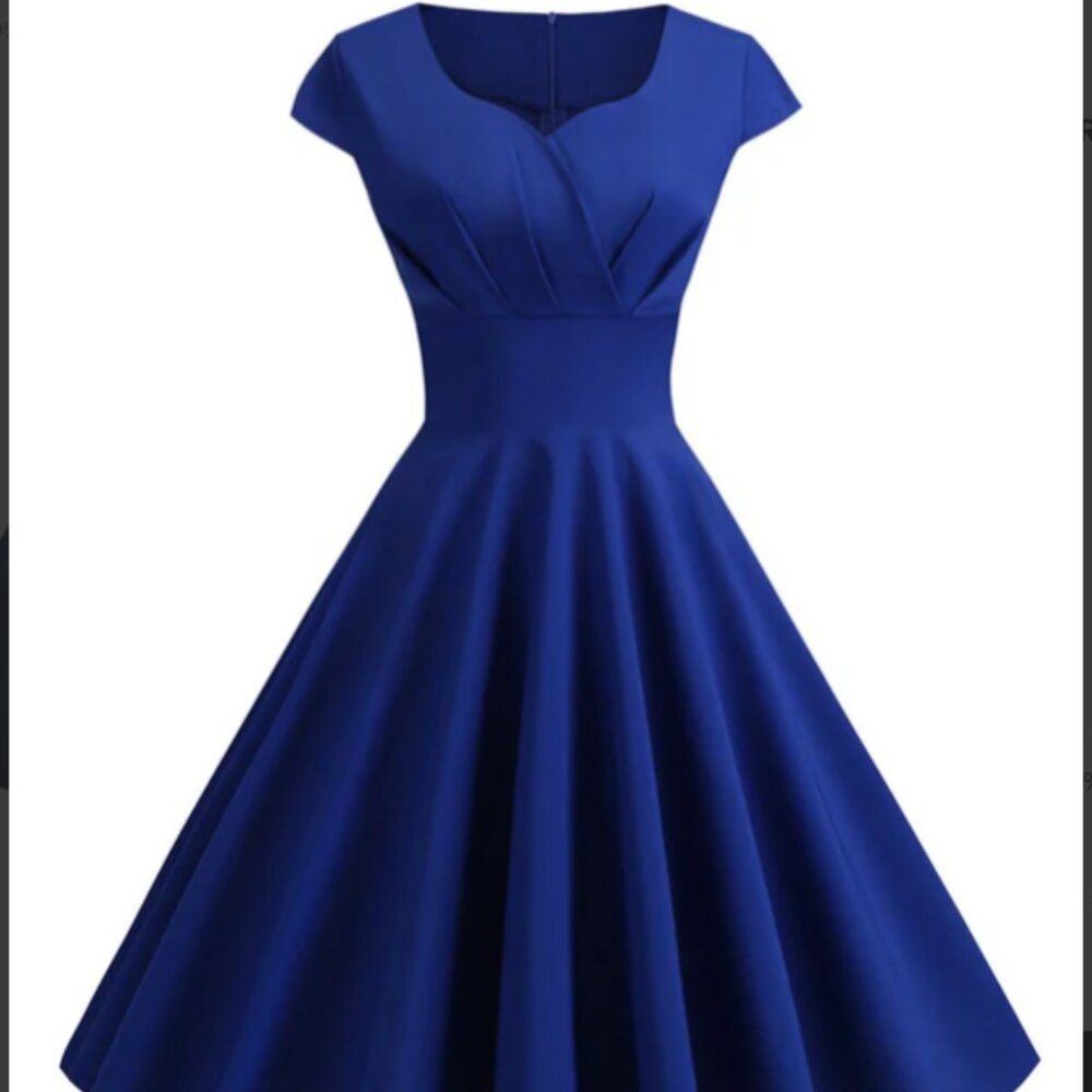 🎉Retro Stage Yellow Vintage-Style Fit & Flare Midi Dress - Small